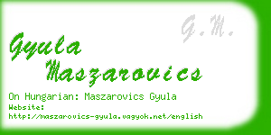 gyula maszarovics business card